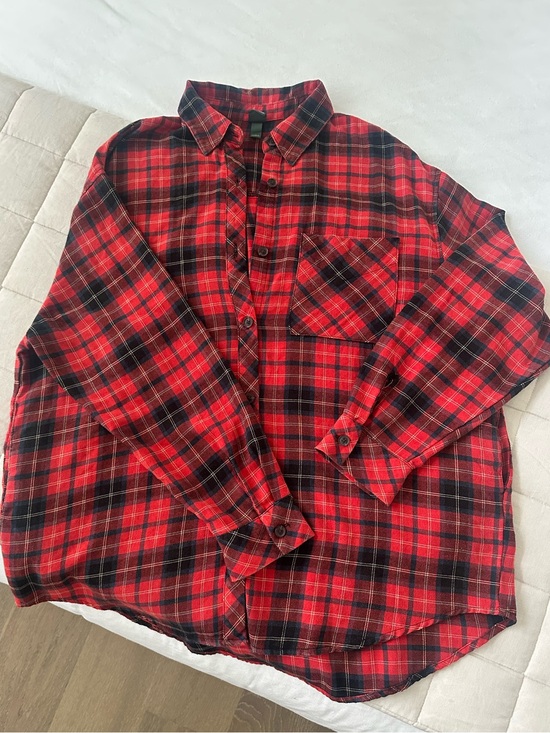 wild fable Tops - wild fable Red and Black Plaid Button-Down Shirt
